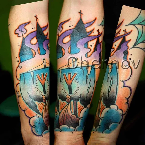 Old School tattoo by Дмитрий Чернов in Пенза