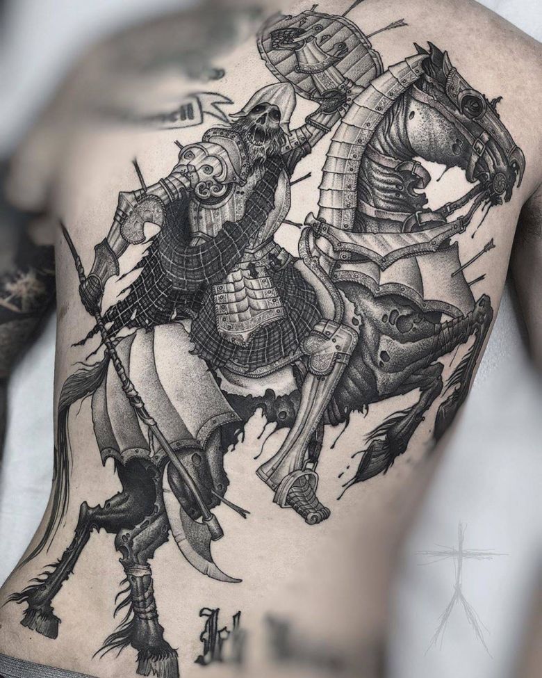Мрачное средневековье в татуировках Christopher Jade