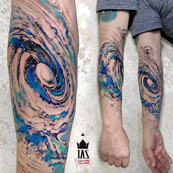 Abstract Galaxy, Space tattoo on Forearm