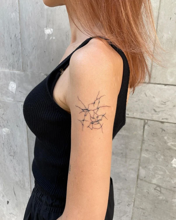 Linework Abstract tattoo on Upper Arm