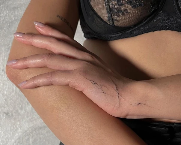 Linework Abstract tattoo on Back of Hand