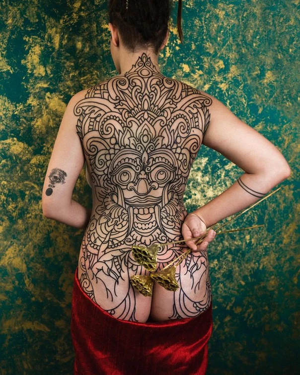 Blackwork Mandala, Geometric tattoo on Full Back