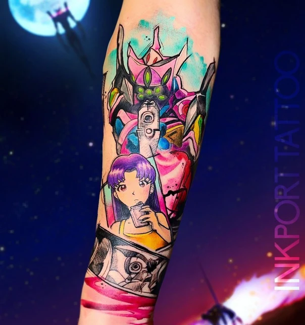 Anime Anime, Robot tattoo on Forearm
