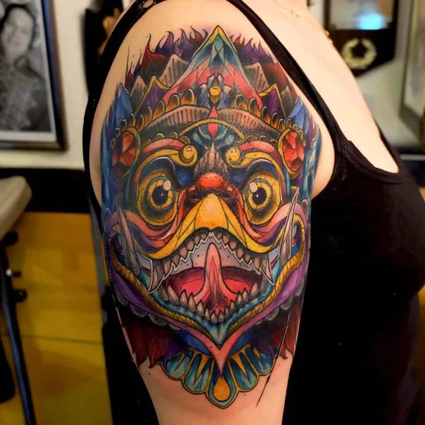 Illustrative Animal, Ornamental tattoo on Upper Arm