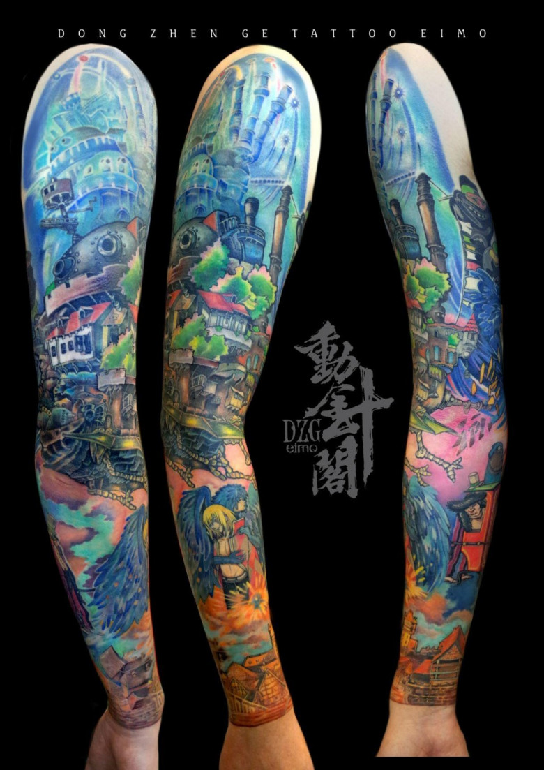 Яркие цветные работы от татуировщицы из Китая Lu Xin