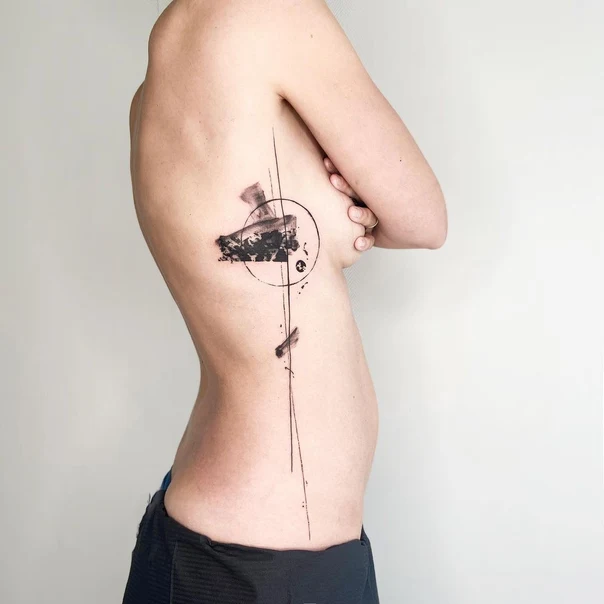 Abstract Geometric, Abstract tattoo on Ribcage