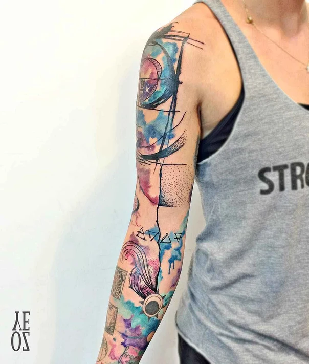 Abstract Geometric, Abstract tattoo on Full Sleeve