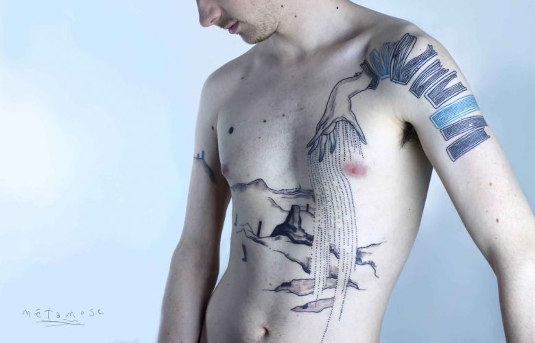 Тату мастер Maison Métamose авторские цветные и черно-белые абстрактные татуировки | Париж, Франция