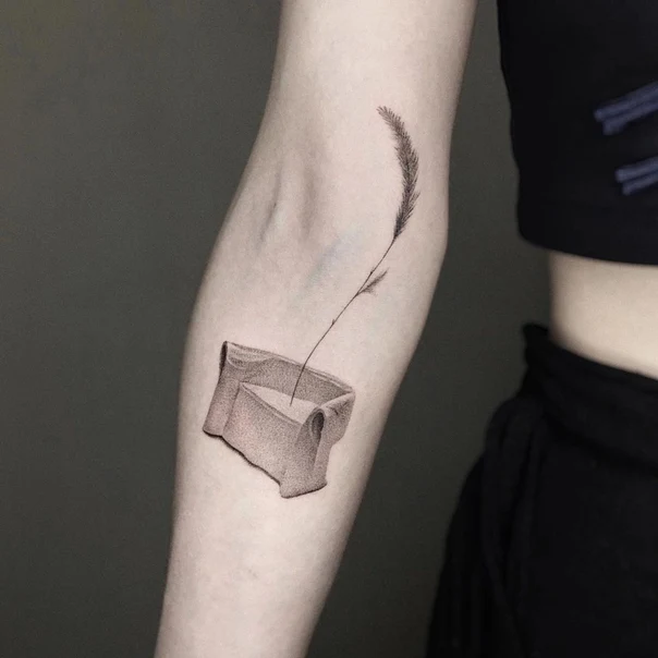 Fineline Botanic, Abstract tattoo on Forearm