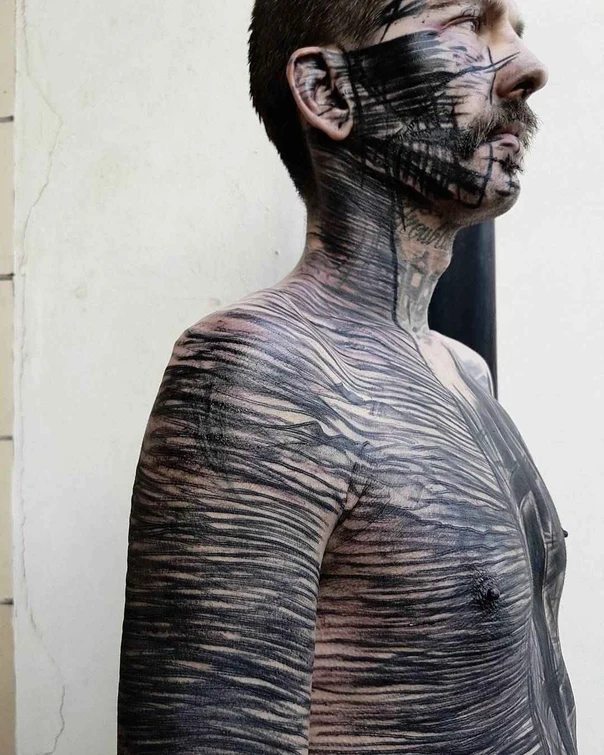 Blackwork tattoo on Full body