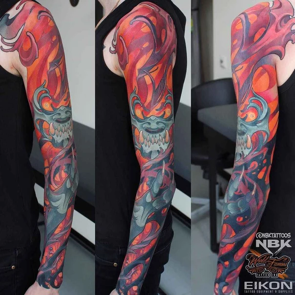 Abstract Skull, Abstract tattoo on Full Sleeve