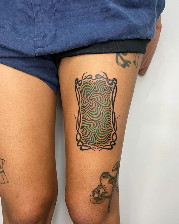 Abstract Geometric, Abstract tattoo on Thigh