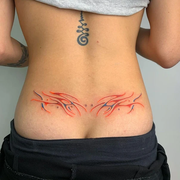 Tribal Abstract tattoo on Lower Back