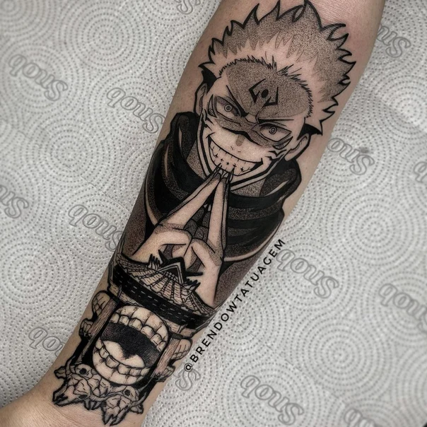 Anime Anime, Character tattoo on Forearm