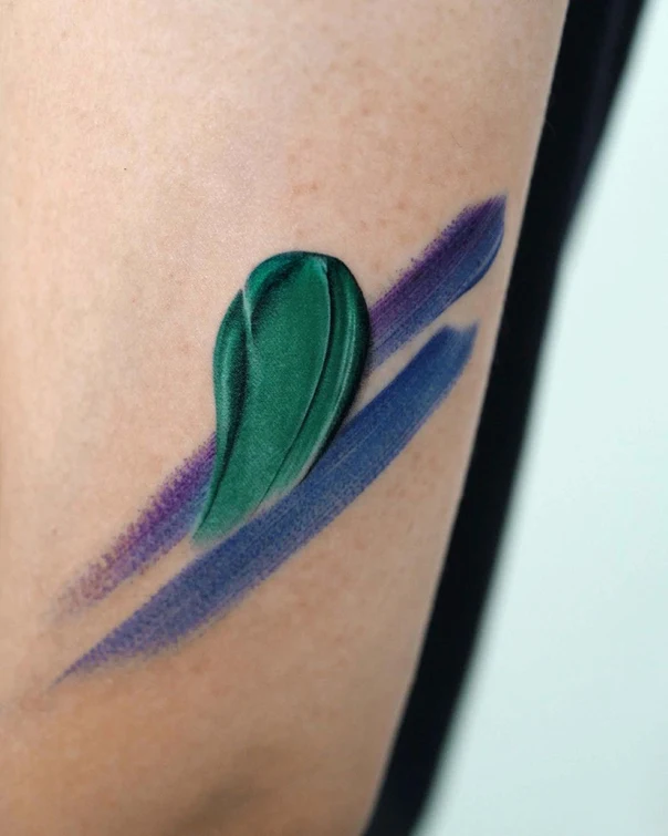 Abstract Brushstroke tattoo on Forearm