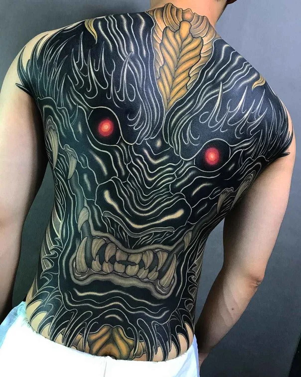 Japanese Demon, Monster tattoo on Full Back