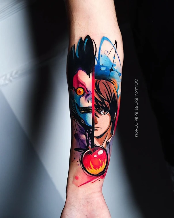 Anime Anime, Portrait tattoo on Forearm