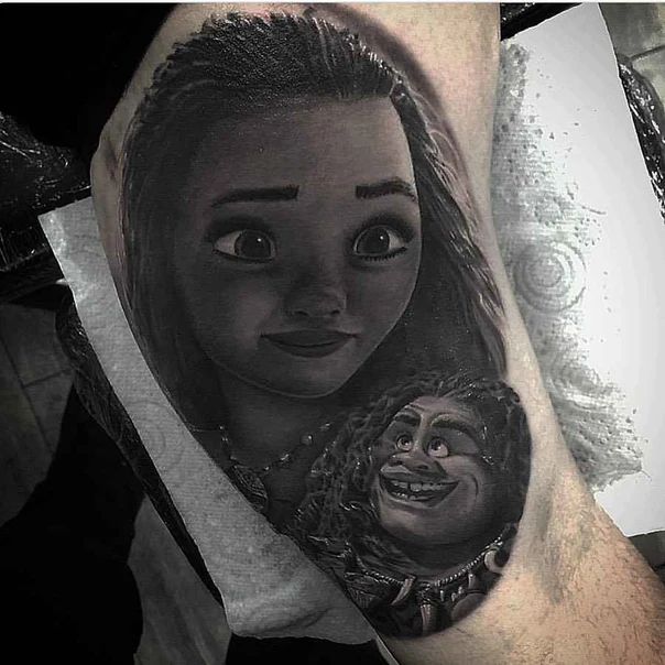 Black & Grey Portrait, Character tattoo on Forearm
