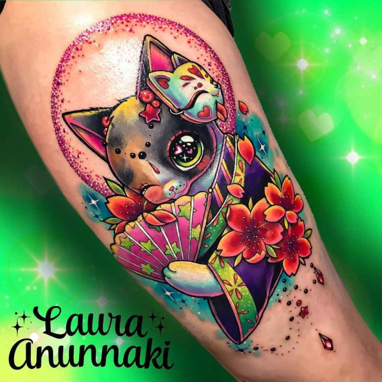 Кавайные татуировки Laura Annunaki