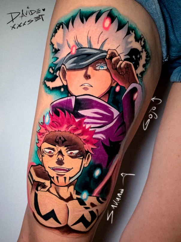 Anime Anime character tattoo on Thigh