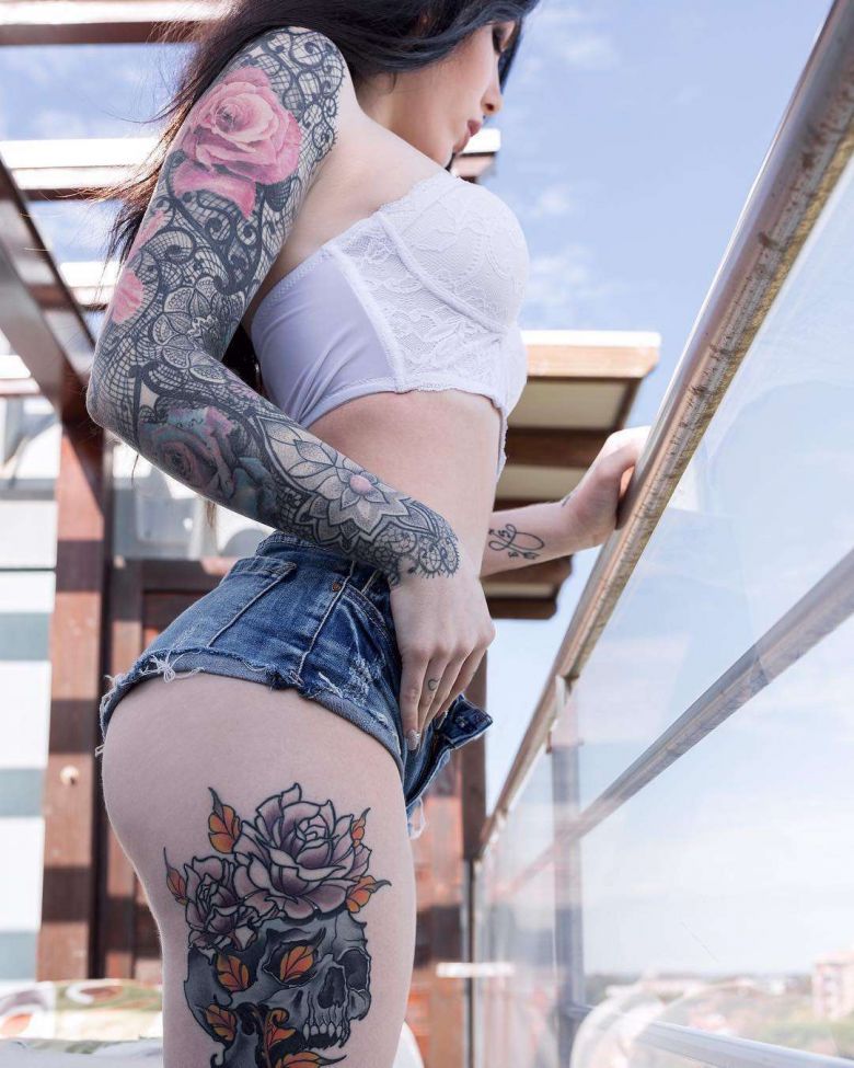 Татуированная профессиональная фото модель Victoria Biguzzi. Фото татуировок. Тату для девушек. Девушка с татуировками | Италия