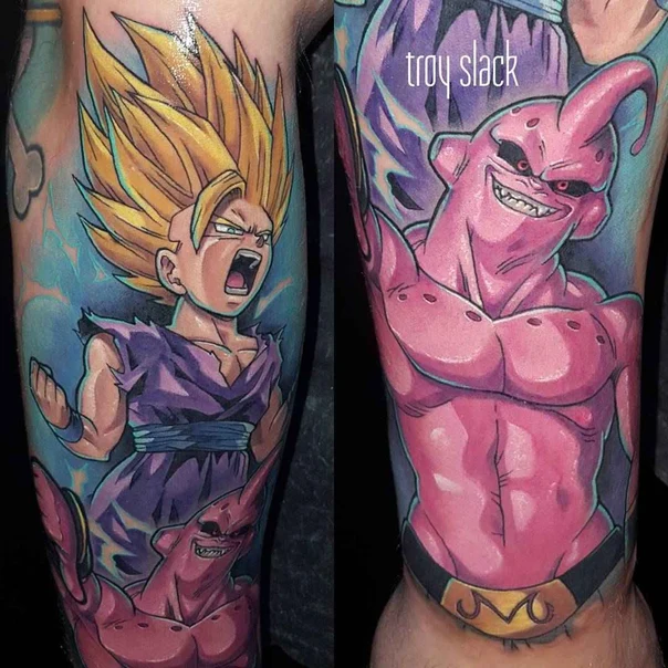 Anime Dragon ball z, Character tattoo on Forearm
