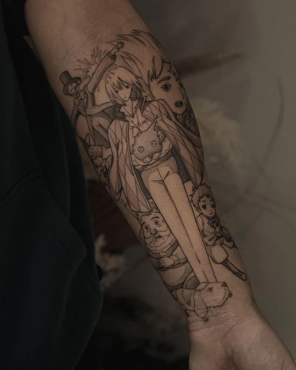 Anime Anime characters tattoo on Forearm