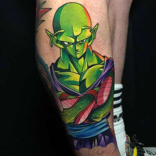 Anime Character tattoo on Calf