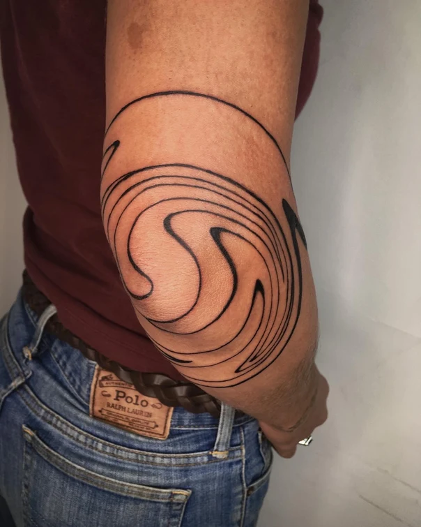 Abstract tattoo on Elbow