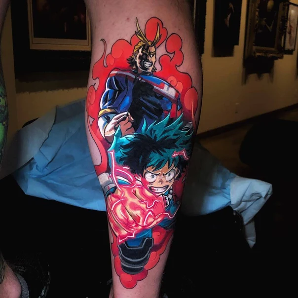 Anime Anime, Character tattoo on Calf