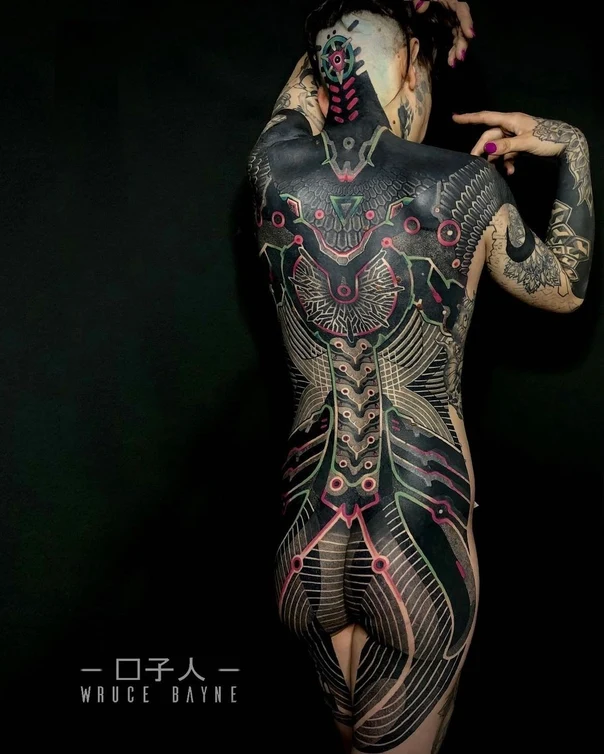 Geometric Geometric, Abstract tattoo on Full Back
