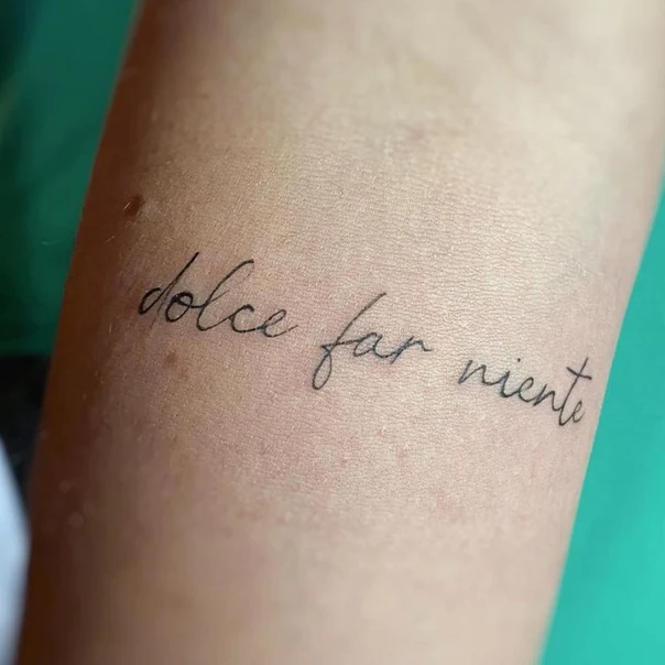 Calligraphy Text tattoo on Forearm