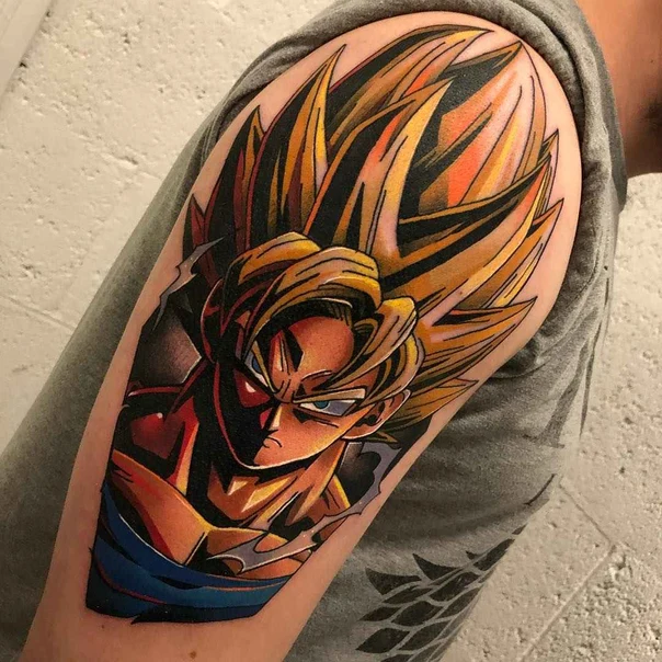Anime Dragon ball z, Goku tattoo on Upper Arm