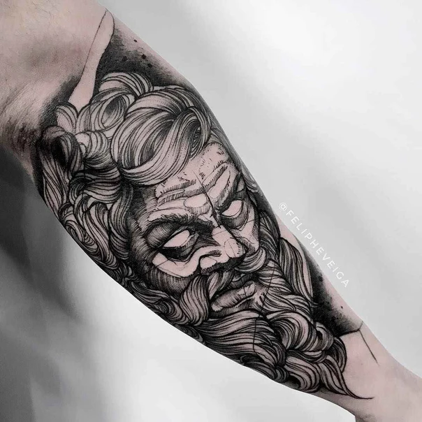 Black & Grey Portrait tattoo on Forearm