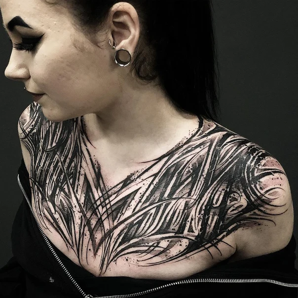 Abstract Abstract tattoo on Chest