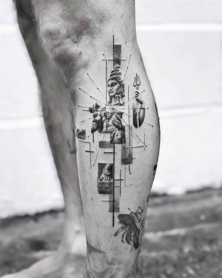 Тату мастер John Monteiro, авторские черно-белые абстрактные татуировки, графика, минимализм, дотворк | Бразилия