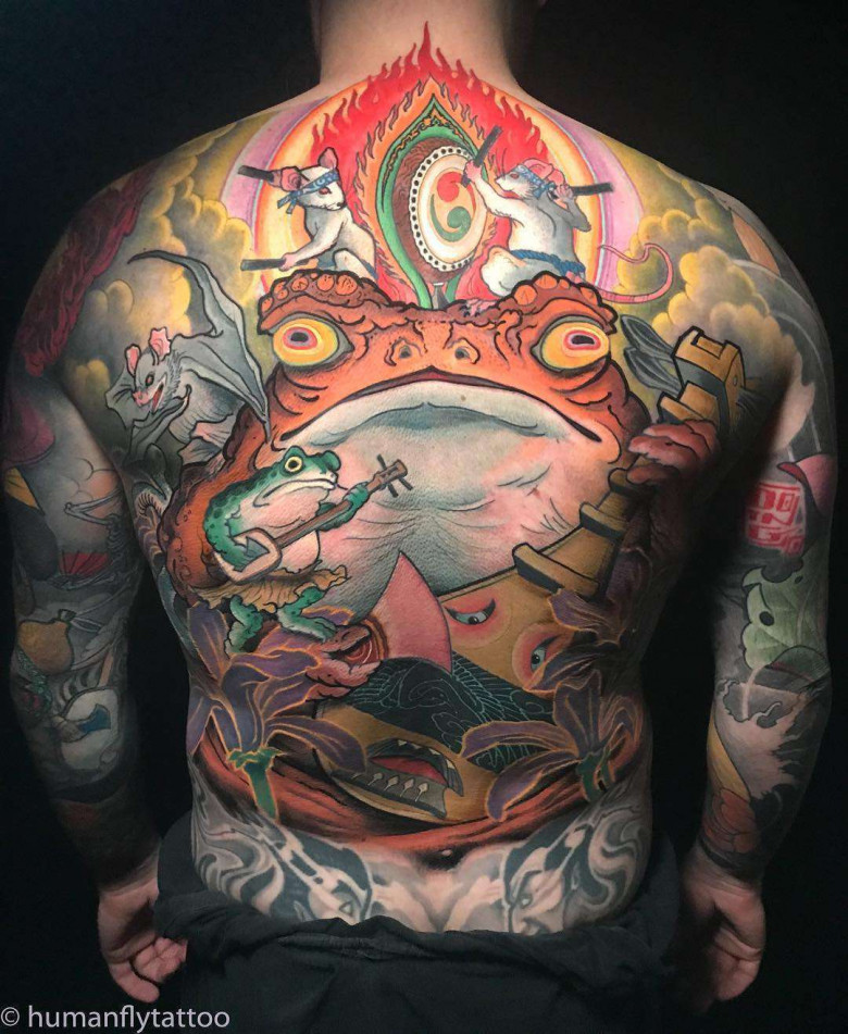 Тату мастер Jee Sayalero, цветные традиционные восточные японские татуировки | Испания