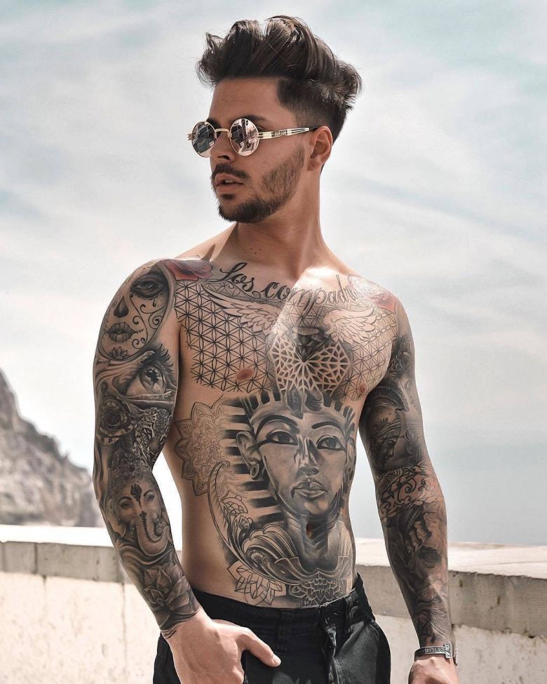 Татуированная модель Gonçalo Olivier, альтернативная фото модель, мужчина с тату | Португалия