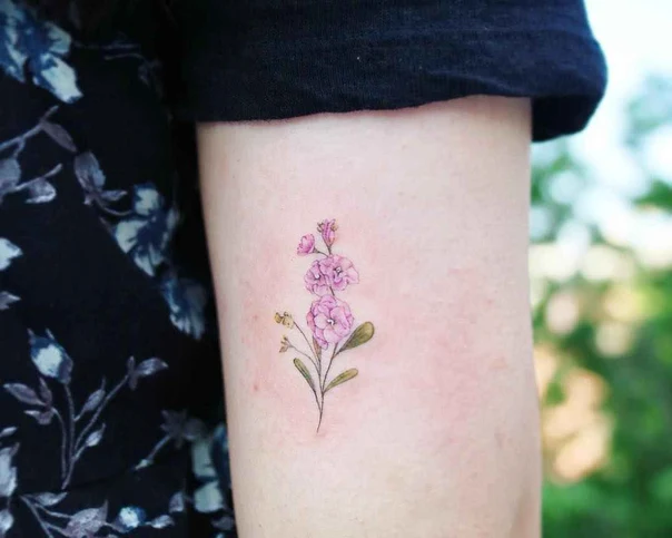 Botanic Flower, Plant tattoo on Forearm