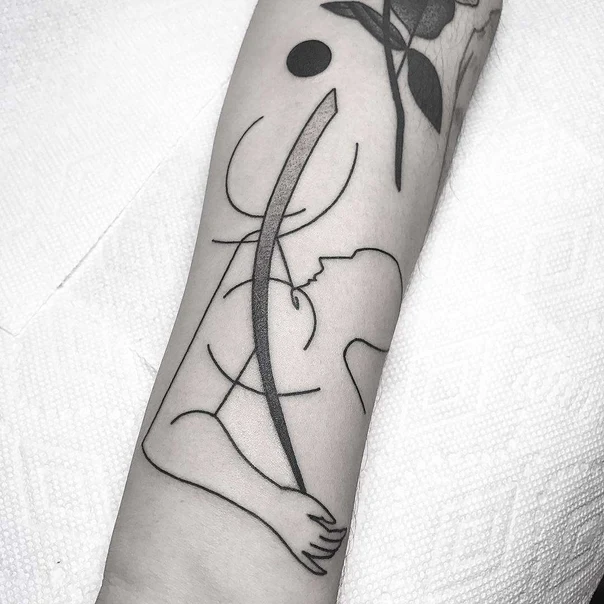 Abstract Figure, Geometric tattoo on Forearm