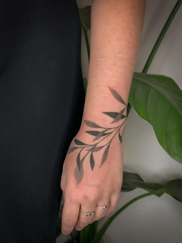 Botanic Leaves, Branch tattoo on Wrist