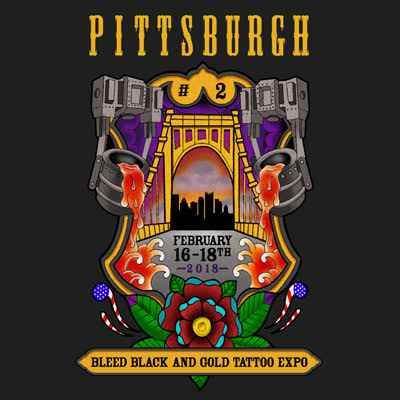 Pittsburgh Bleed Back and Gold Tattoo Expo