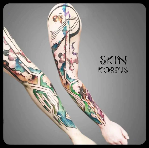 Abstract Geometric, Abstract tattoo on Full Sleeve