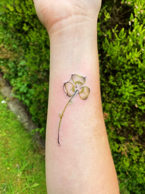 Botanic Clover tattoo on Forearm