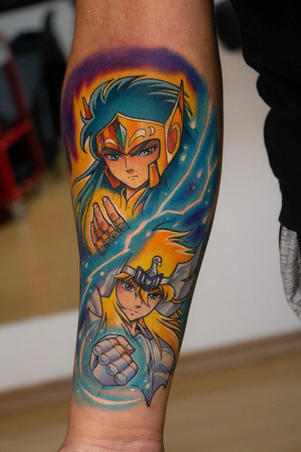 Anime Anime character, Armor tattoo on Forearm