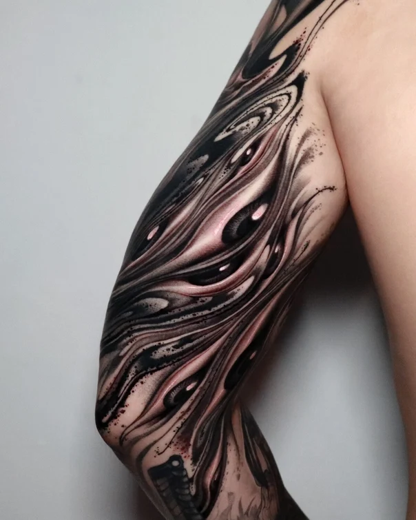Biomechanical Eyes, Abstract tattoo on Full Sleeve