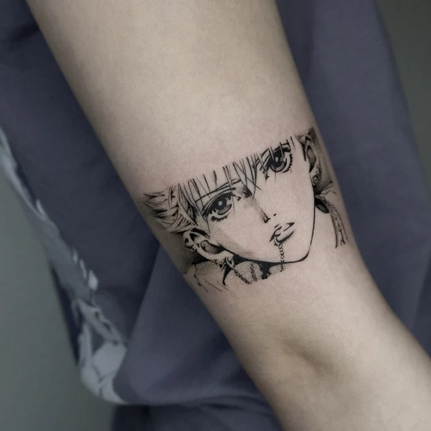 Anime Portrait tattoo on Forearm