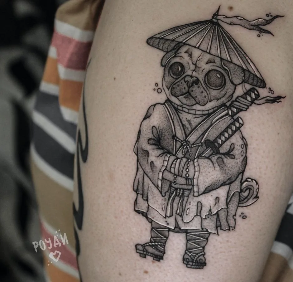 Tattoo artist Dima Roudi, black author's style graphics tattoo | Moscow, Russia