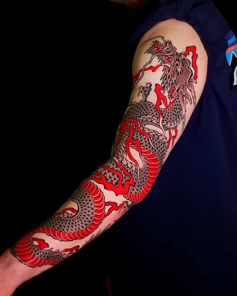 Japanese style sleeve tattoo by Dino