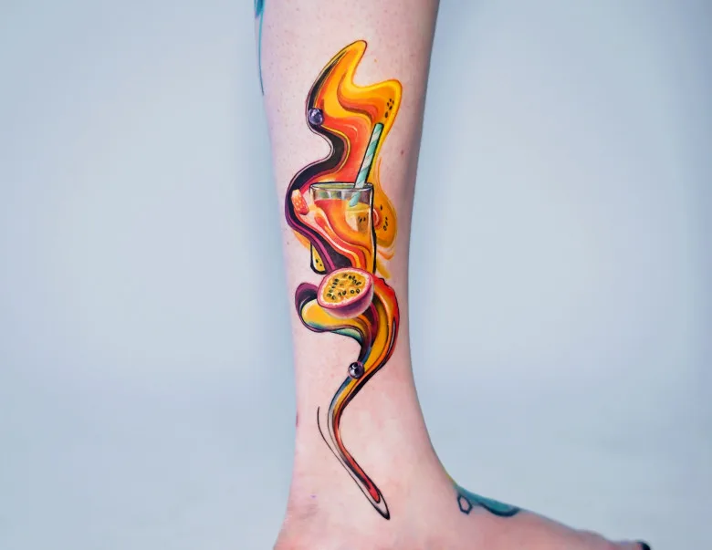 Color Fluid tattoo by Sergei Jaer